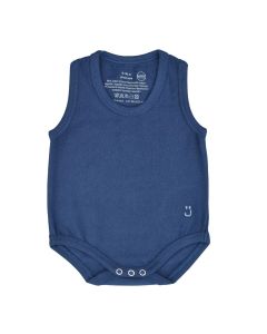 J BIMBI Body Senza Maniche Blu, Body Estivo Taglia Unica 0-36 Mesi in Cotone Biologico