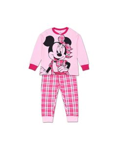 Minnie Pigiama Lungo Autunno Inverno Rosa Scozzese