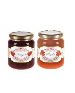 Brezzo Kit Degustazione Composta di Frutta Bio Pesche 390g e Composta di Frutta Bio Fragole 390g
