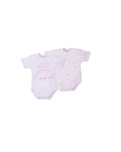 Ellepi Set 2 Body Neonata Scollo Americano Rosa
