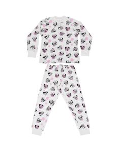 Pigiama lungo Minnie stampa all over Bianco