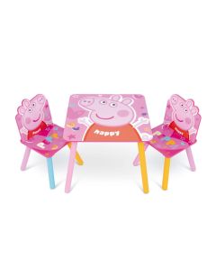 Peppa Pig Set Tavolino e 2 Sedie in legno Rosa