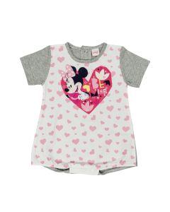 Minnie Cuori Pagliaccetto Neonata Ellepi Bianco e Grigio