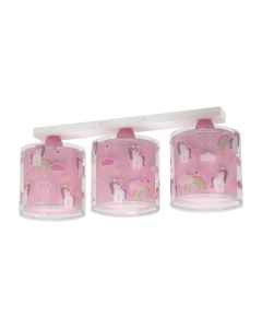 Plafoniera Per Bambini A 3 Luci Unicorns