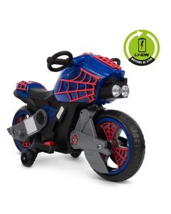 Spiderman Moto Elettrica per Bambini – Veicolo Elettrico Ricaricabile con Luci e Suoni