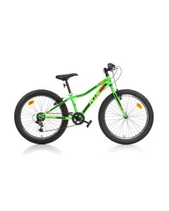 Bicicletta Bambino Plus 24 pollici MTB Ragazzo Verde Fluo Dino Bikes