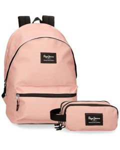 Pepe Jeans Aris Zaino Scuola Con Astuccio Rosa