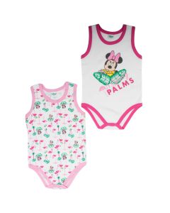 Ellepi Set di 2 Body Estivi Senza Maniche Minnie Fuxia