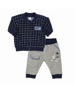Ellepi Completo Pantaloncino e Maglia quadri con zip Bambino