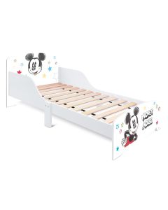 Topolino Lettino per Bambini Disney Mickey Mouse 70x143x60cm con sponde di sicurezza - Ideale dai 3 Anni - Linea Pure