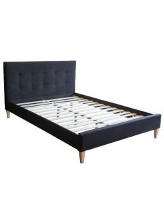 Letto piazza e mezzo con testiera imbottita e rete a doghe