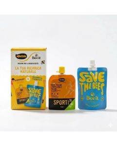 Bee it x Mielizia Kit Sport Ricarica Naturale – SportPocket Miele, Polline e Pappa Reale + Bagnodoccia Rigenerante Miele Biologico – Cofanetto Energia e Recupero Post Workout