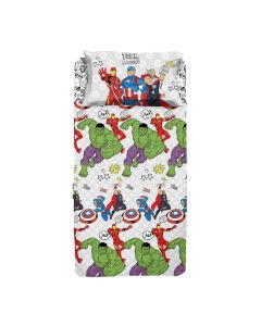 Completo lenzuola per letto singolo Avengers Team