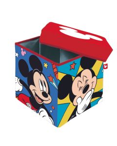 Mickey Mouse Pouf Seduta e Contenitore Portagiochi 30x30x30cm