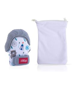 Nuby Guantino Massaggiagengive Happy Hands Grigio
