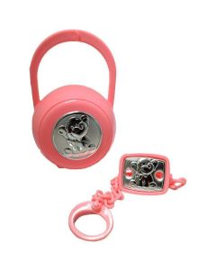 Set catenella e portaciuccio Elefantino Rosa