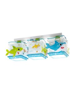 Plafoniera Per Bambini A 3 Luci Little Shark