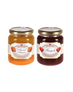 Brezzo Kit Degustazione di Composta di Frutta Bio Arance Amare 390g e Composta di Frutta Bio Fragole 390g