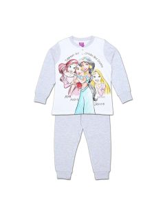 Pigiama Lungo Bambina Disney Principesse Grigio Autunno Inverno