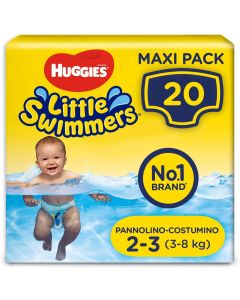 Huggies Litte Swimmers Pannolini Costumino Taglia 2/3 S - Pacco Grande da 20 Pannolini