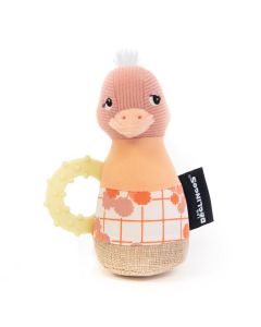 Les Deglingos Anello di dentizione con sonaglio Fenicottero