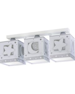 Lampadario Plafoneria a 3 faretti Luna Grigio