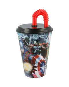 Avengers Bicchiere con coperchio e cannuccia