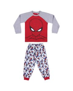 Spiderman Pigiama Manica Lunga Grigio e Rosso