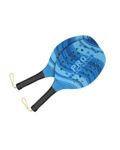 Set Racchettoni Beach Tennis PRO in Legno 12mm con Palla Morbida – Racchette Resistenti per Mare, Spiaggia e Tempo Libero - Blu