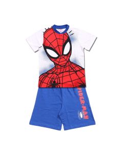 Pigiama corto Spiderman Face Bianco e Blu