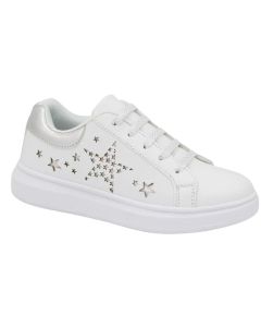 Scarpe Sneakers Bambina Stelle Love Details Silver