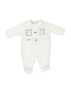 Ellepi Tutina in Ciniglia Ricami Coniglietto Bianco