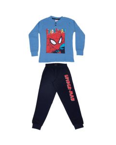 Pigiama lungo Spiderman azzurro e blu