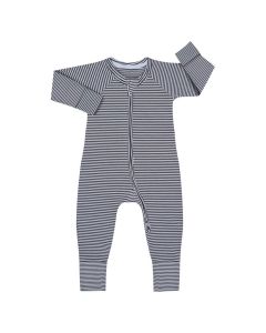 Tutina in cotone Lovable con zip a righe nere