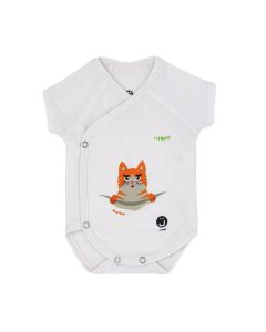 J BIMBI My Hero Body Neonato Prematuro in Cotone Biologico, 4 Stagioni Morbido e Traspirante per Bambini - Gatto