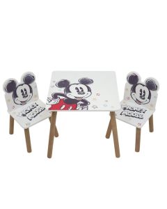 Set Tavolino con 2 Sedie in Legno Mickey Natural