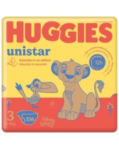 Huggies Pannolini Unistar Taglia 3 Mega Pack da 156 pannolini