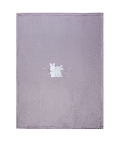 Copertina in Pile per Culla con ricamo Coniglietti