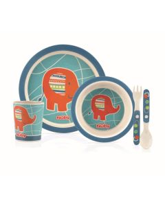 Nuby Set Pappa Svezzamento in Bambù e Mais Elefante