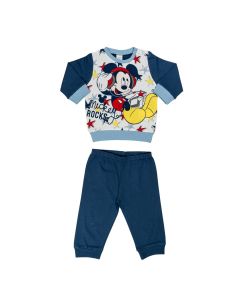 Mickey Rocks Pigiama Manica Lunga Azzurro e Blu