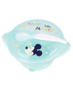 Set Ciotola con Coperchio e Posate Mickey Mouse Disney Baby