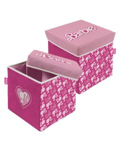Barbie Pouf Sedile Porta Oggetti in Tessuto