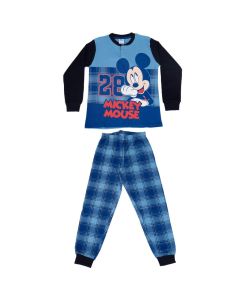 Pigiama lungo Mickey Mouse Blu Scozzese