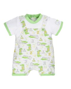 Ellepi Pagliaccetto Neonato in Jersey Coccodrilli con finta salopette