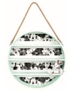 Mickey Mouse Mensola da Muro Rotonda in Legno